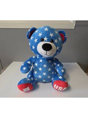 Plush Patriotic Stuffed Teddy Bear America USA Stars